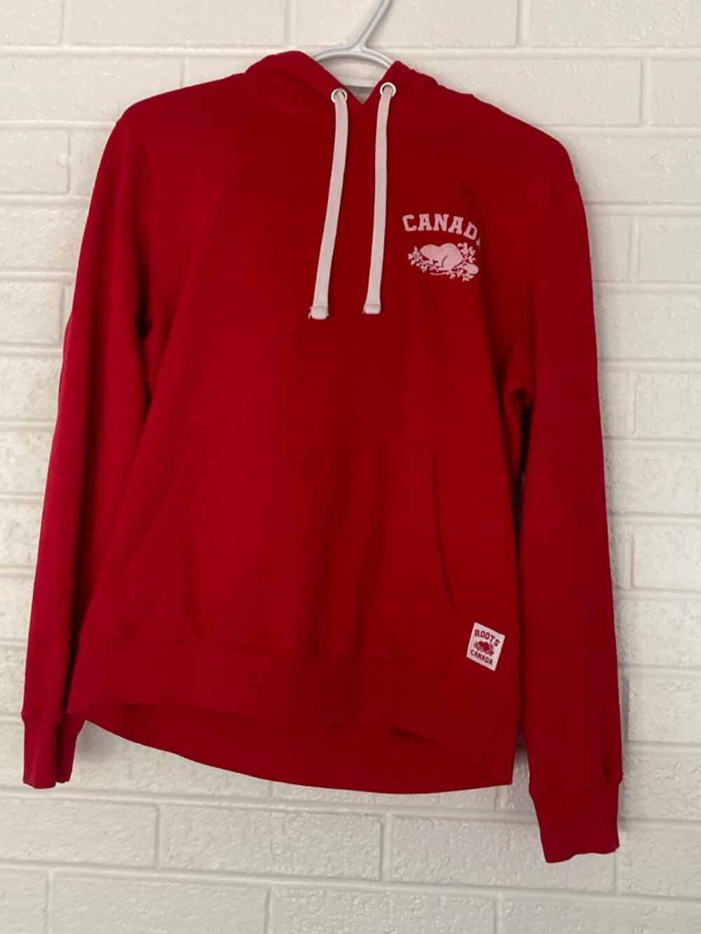 Roots Canada Women's Kanga Hoodie Sweatshirt Red Beaver Logo - Size Medium - Picture 2 of 11